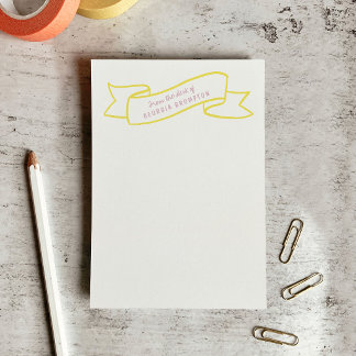 Yellow Banner Violet Purple Personalized Name Post-it Notes