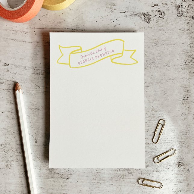 Yellow Banner Violet Purple Personalized Name Post-it Notes (Yellow Banner Violet Purple Personalized Name Post-it Notes)