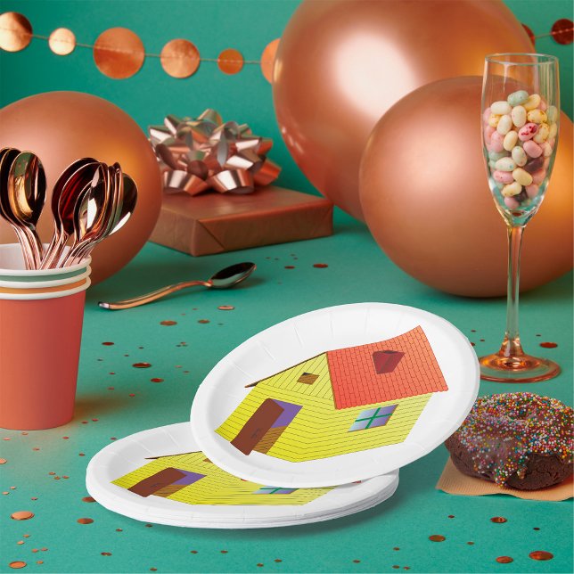 Yellow Barn House Paper Plates (Creator Uploaded)