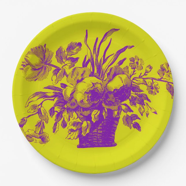 Yellow Basket Paper Plates (Front)