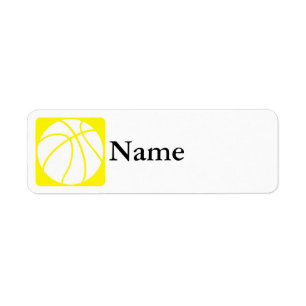 Yellow basketball label