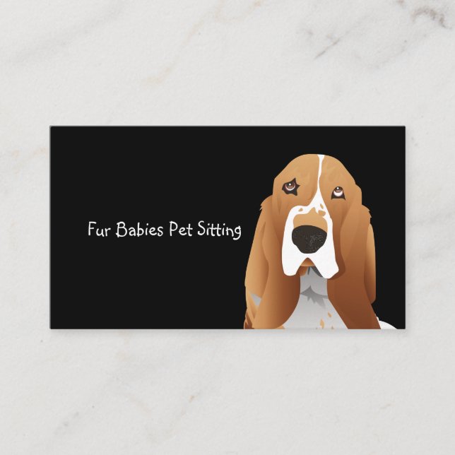 Yellow Bassett Hound Customizable Business Cards (Front)