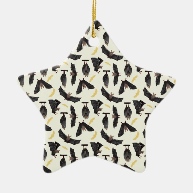 yellow bats ceramic ornament (Front)