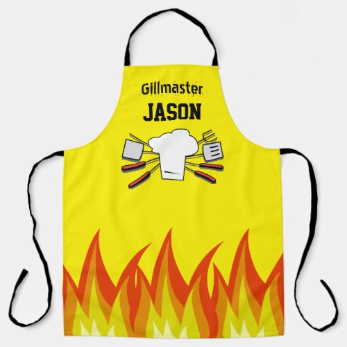 Yellow BBQ Grillmaster Apron Personalized
