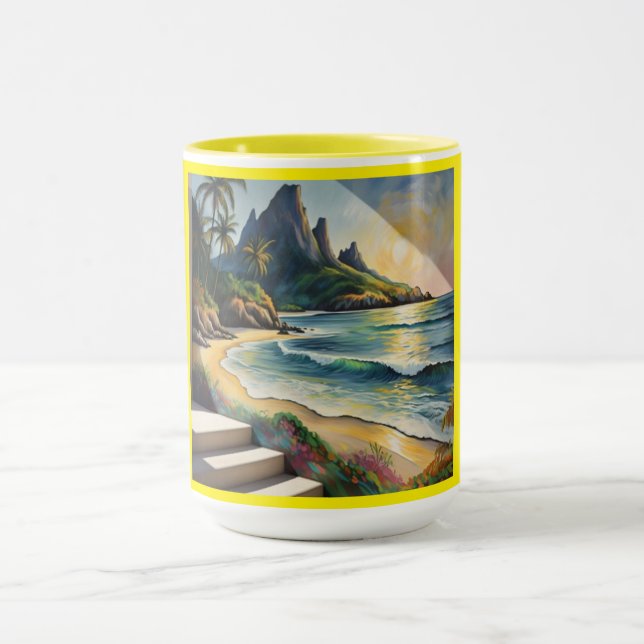 Yellow Beach Sunset Mug (Center)