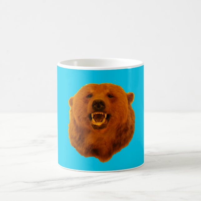 Yellow Bear - 0n Blue Coffee Mug (Center)