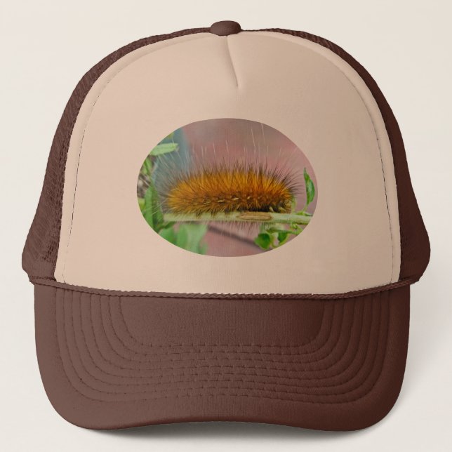Yellow Bear Caterpillar Virginian Tiger Moth Items Trucker Hat (Front)