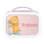 Yellow Bear Dances and Plays on Chair Lunch Box