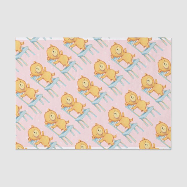 Yellow Bear Dances and Plays on Chair Tissue Paper (Front)
