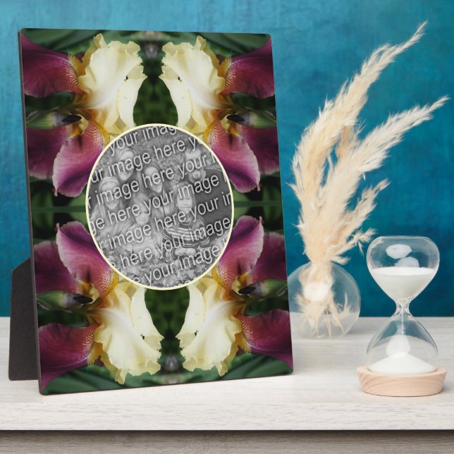 Yellow Bearded Iris Flower Create Your Own Photo Plaque (Side)