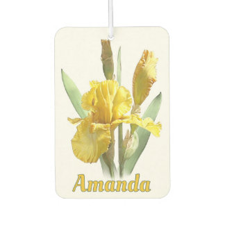 Yellow Bearded Iris Flower Personalized Air Freshener