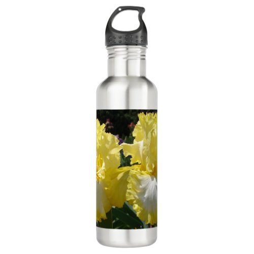 Yellow Bearded Iris Irises Flowers floral Stainless Steel Water Bottle