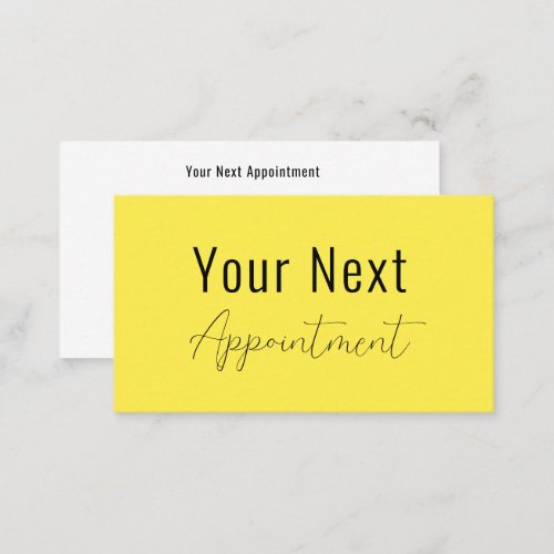 Yellow Beauty Salon Spa Boutique Appointment Card