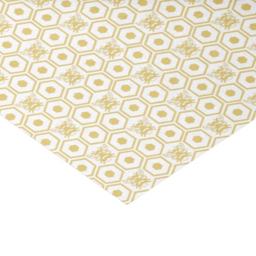 Yellow Bee and Honeycomb Pattern Tissue Paper