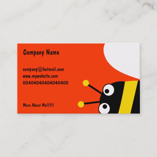 Customizable Yellow Bee Business Card