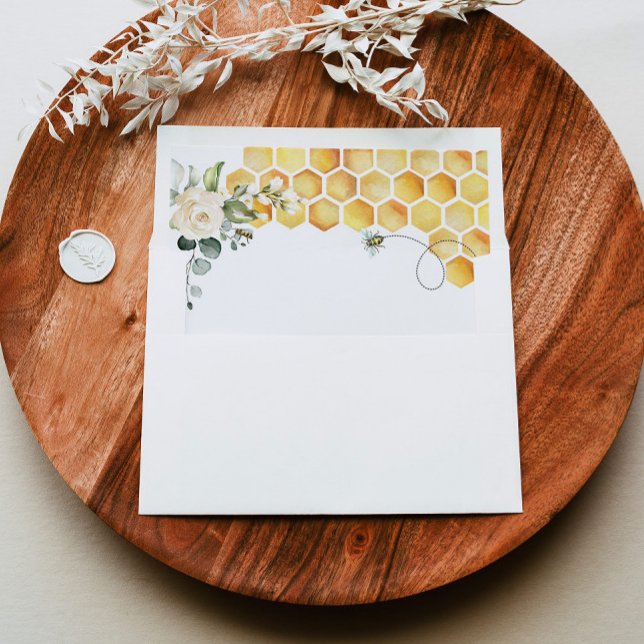 Yellow bee elegant wedding envelope liner (Creator Uploaded)