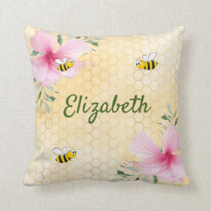 Bee Happy Decorative Throw Pillows Zazzle