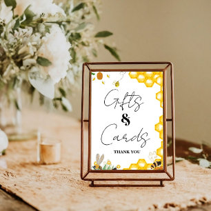 Yellow Bee Thanksgiving Baby shower gift & Card Poster