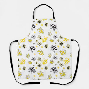Yellow Bees Pattern Apron – Cute Beehive Kitchen