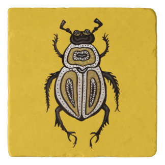 Yellow Beetle Cool Insect Lover Art Trivet