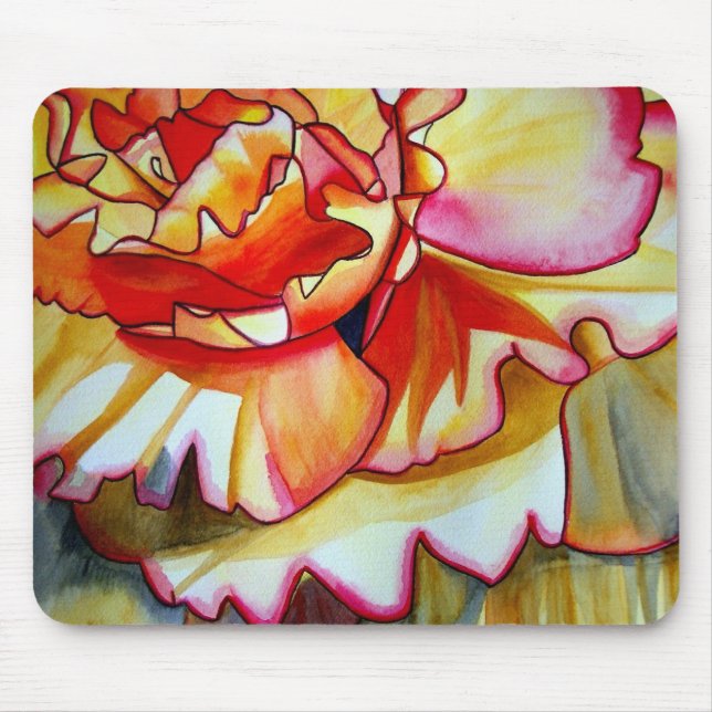 Yellow Begonia art flower Mouse Pad (Front)