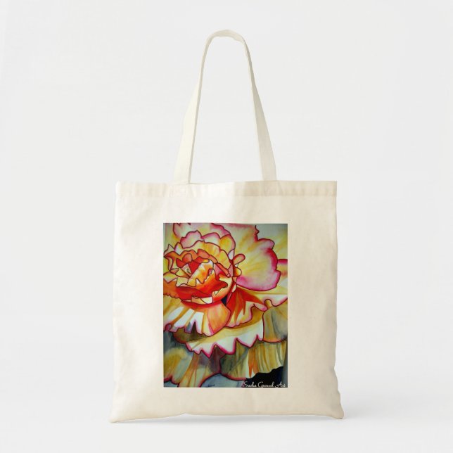 Yellow Begonia flower watercolour original art Tote Bag (Front)