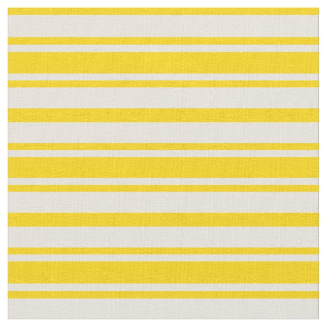 Yellow & Beige Colored Lines Pattern Fabric (Close Up)