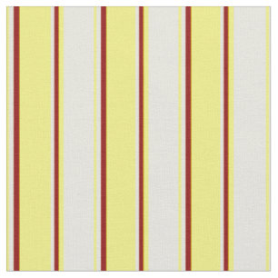 Yellow, Beige & Dark Red Colored Pattern Fabric