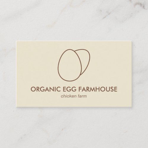 Yellow Beige Farmhouse Chicken Egg Business Card