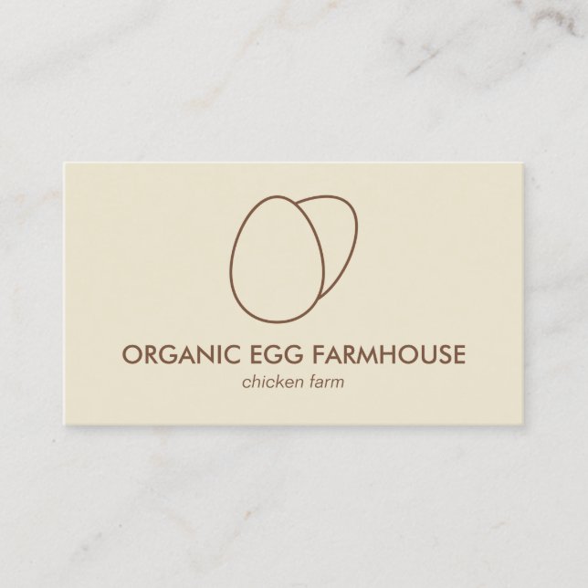 Yellow Beige Farmhouse Chicken Egg Business Card (Front)