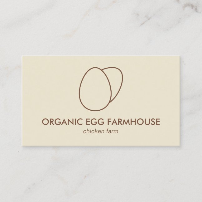 Yellow Beige Farmhouse Chicken Egg Business Card