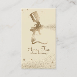 Yellow Beige Tanning Spray Sparkle Gold Business Card