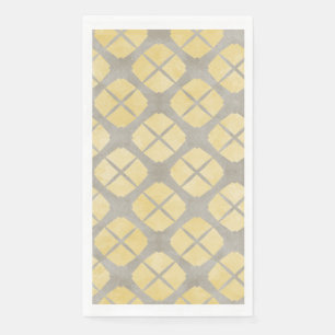 Yellow Beige, Taupe Mid Century Modern Pattern Paper Guest Towels