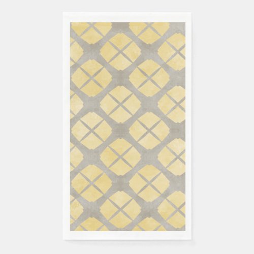 Yellow Beige Taupe Mid Century Modern Pattern Paper Guest Towels