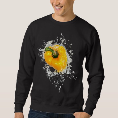 Yellow Bell Pepper Splash Funny Gift Vintage Cool  Sweatshirt