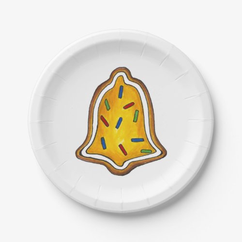 Yellow Bell Sugar Cookie Christmas Holiday Party Paper Plates