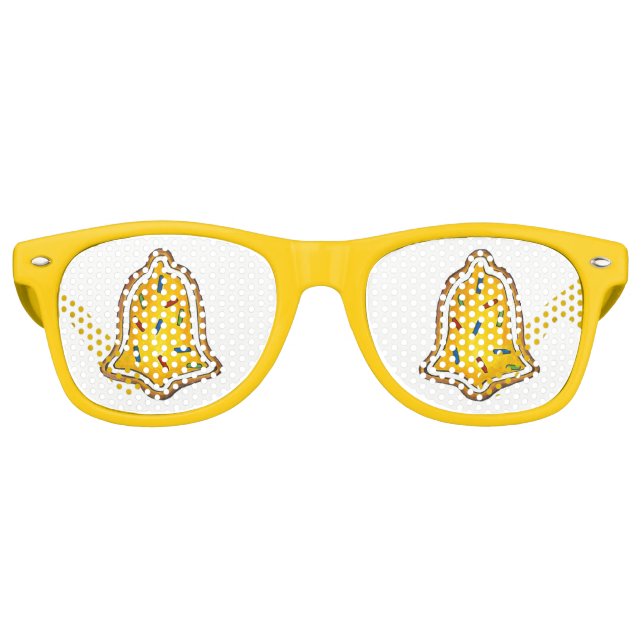 Yellow Bell Sugar Cookie Merry Christmas Holiday Retro Sunglasses (Front)