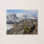 Yellow-Bellied Marmot Gazing at Rocky Mountains Jigsaw Puzzle