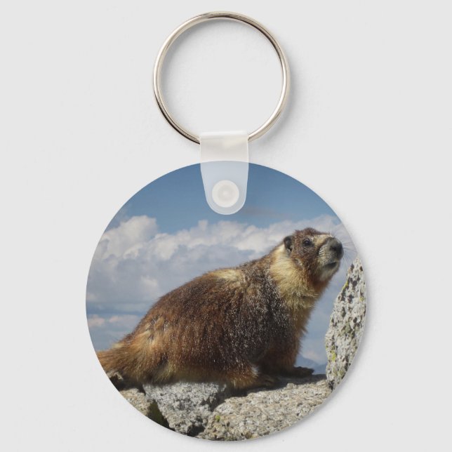 Yellow Bellied Marmot in Yosemite Keychain (Front)