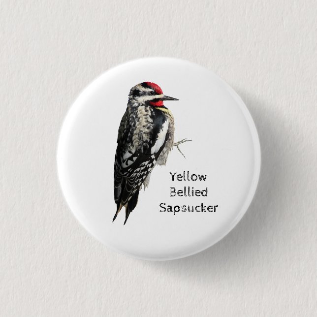 Yellow-Bellied Sapsucker Button (Front)