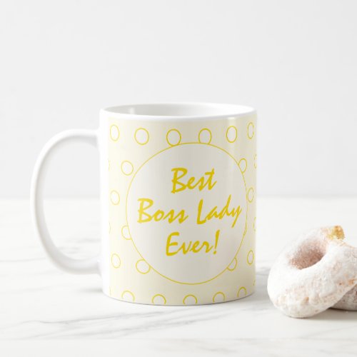 Yellow Best Boss Lady Ever Script Typography Coffee Mug