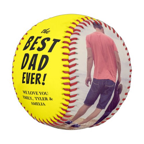 Yellow Best Dad Ever 2 Photo Collage  Baseball