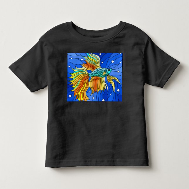  Yellow Betta Fish Fighting Fish Toddler T-shirt (Front)