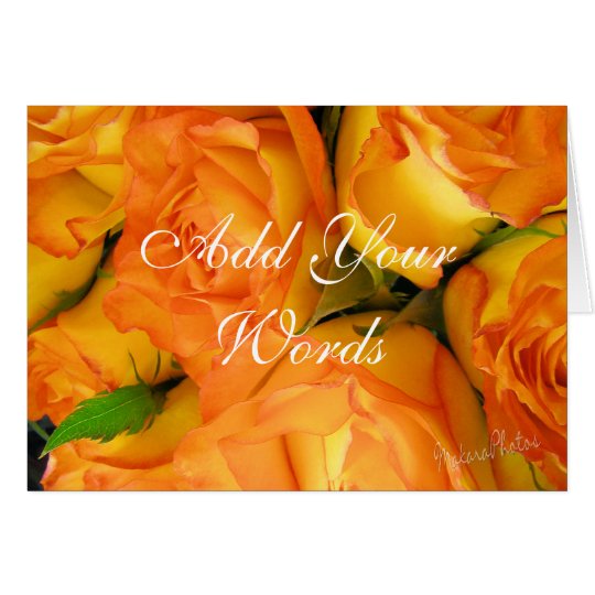 Yellow Bi-color Roses-customize Card