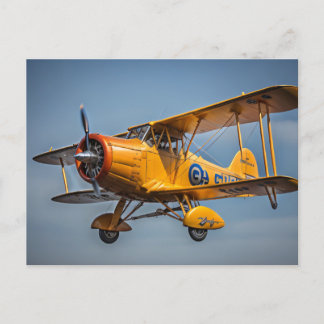 Yellow Bi-Plane Postcard