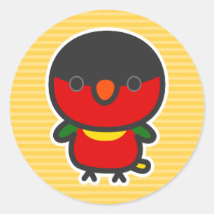 Yellow-bibbed Lory Classic Round Sticker