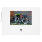 Yellow Bicycle in Copenhagen, Denmark Blank Card (Back Horizontal)
