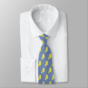 Yellow Bicycle Silhouette Neck Tie
