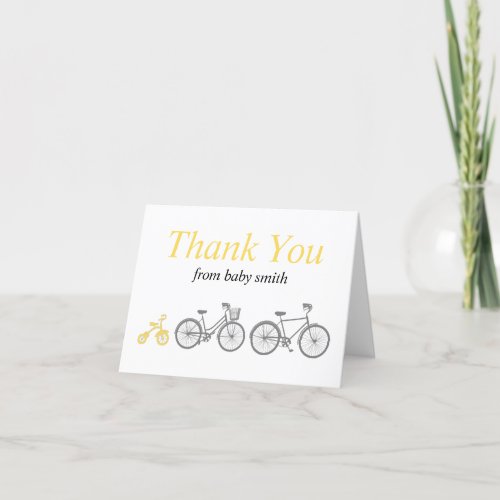 Yellow Bicycle Thank You Card