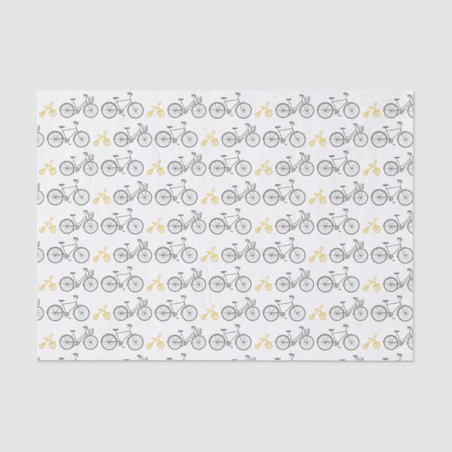 Yellow Bicycle Tissue Paper (Front)